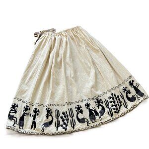 Kokopelli Southwestern Print Midi Skirt Home Made Drawstring Waist Women's Sm-XL